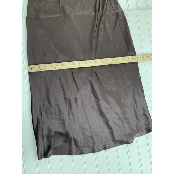 VTG Jones New York SM Brown Dressing Gown & Robe Long Maxi Satin Belted Lace - Picture 8 of 12